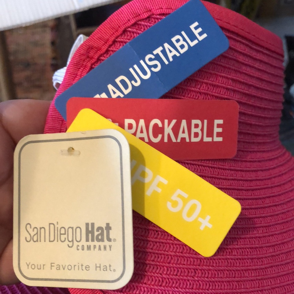 San Diego Hat Company Bright Pink Wide Brim Sun Visor - Picture 7 of 8